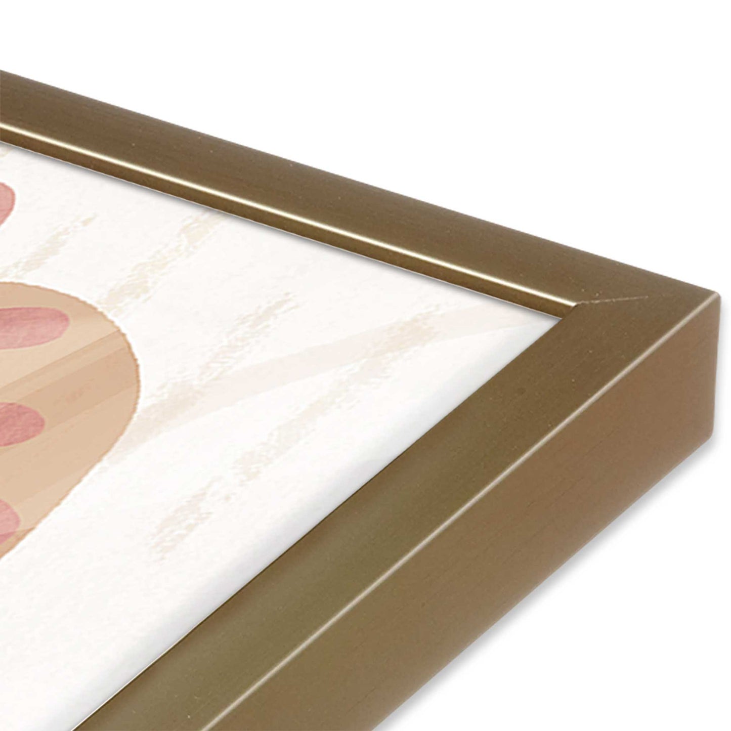 [Color:Brushed Gold], Picture of art in a Brushed Gold frame at an angle