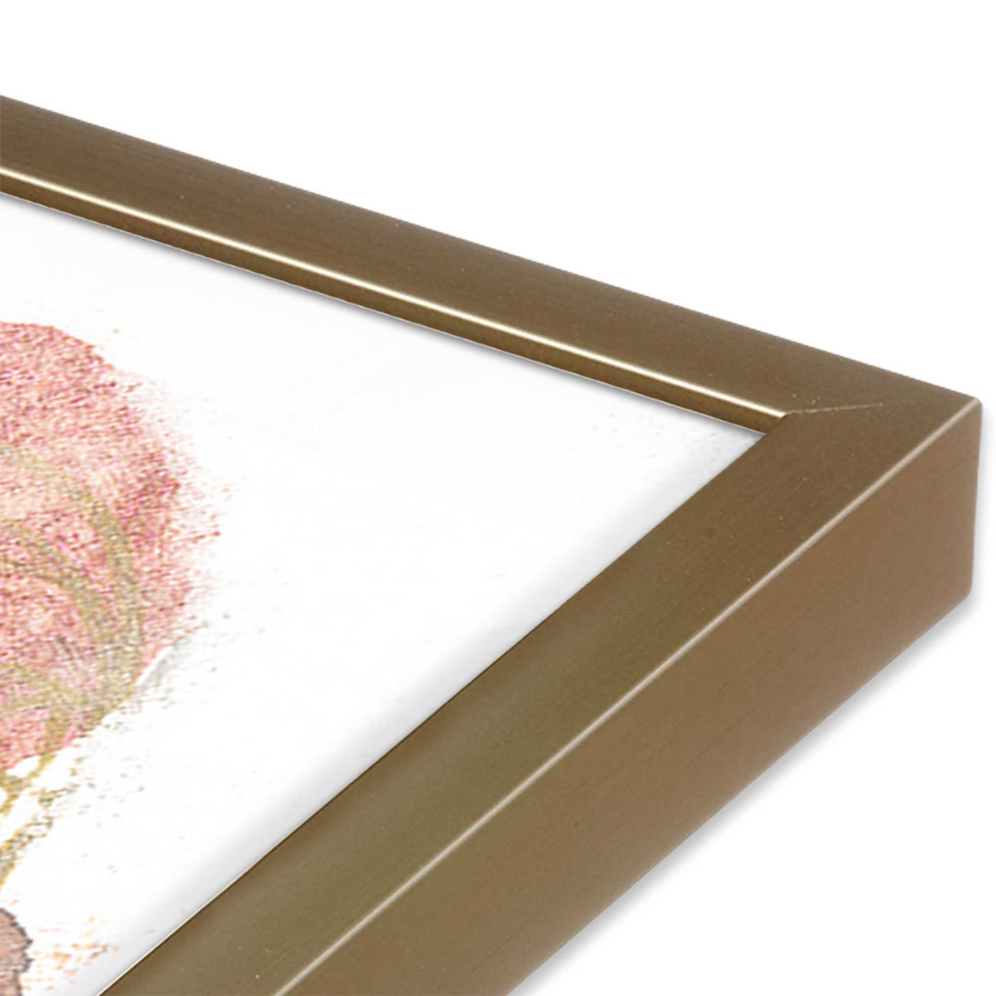 [Color:Brushed Gold], Picture of art in a Brushed Gold frame at an angle