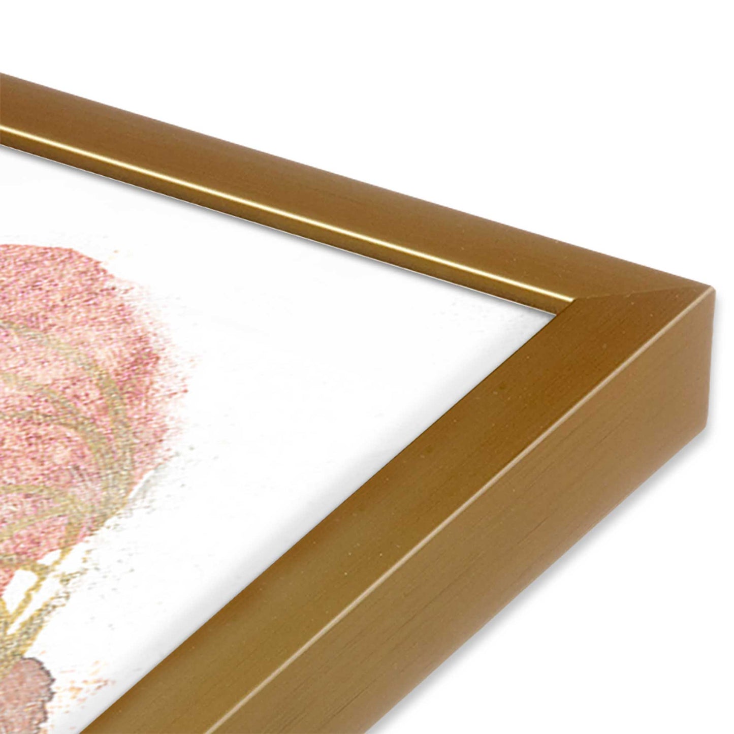 [Color:Polished Gold], Picture of art in a Polished Gold frame at an angle