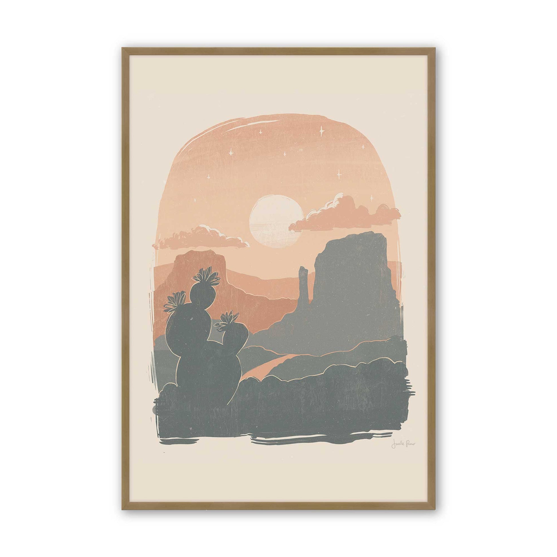 [Color:Brushed Gold], Picture of art in a Brushed Gold frame