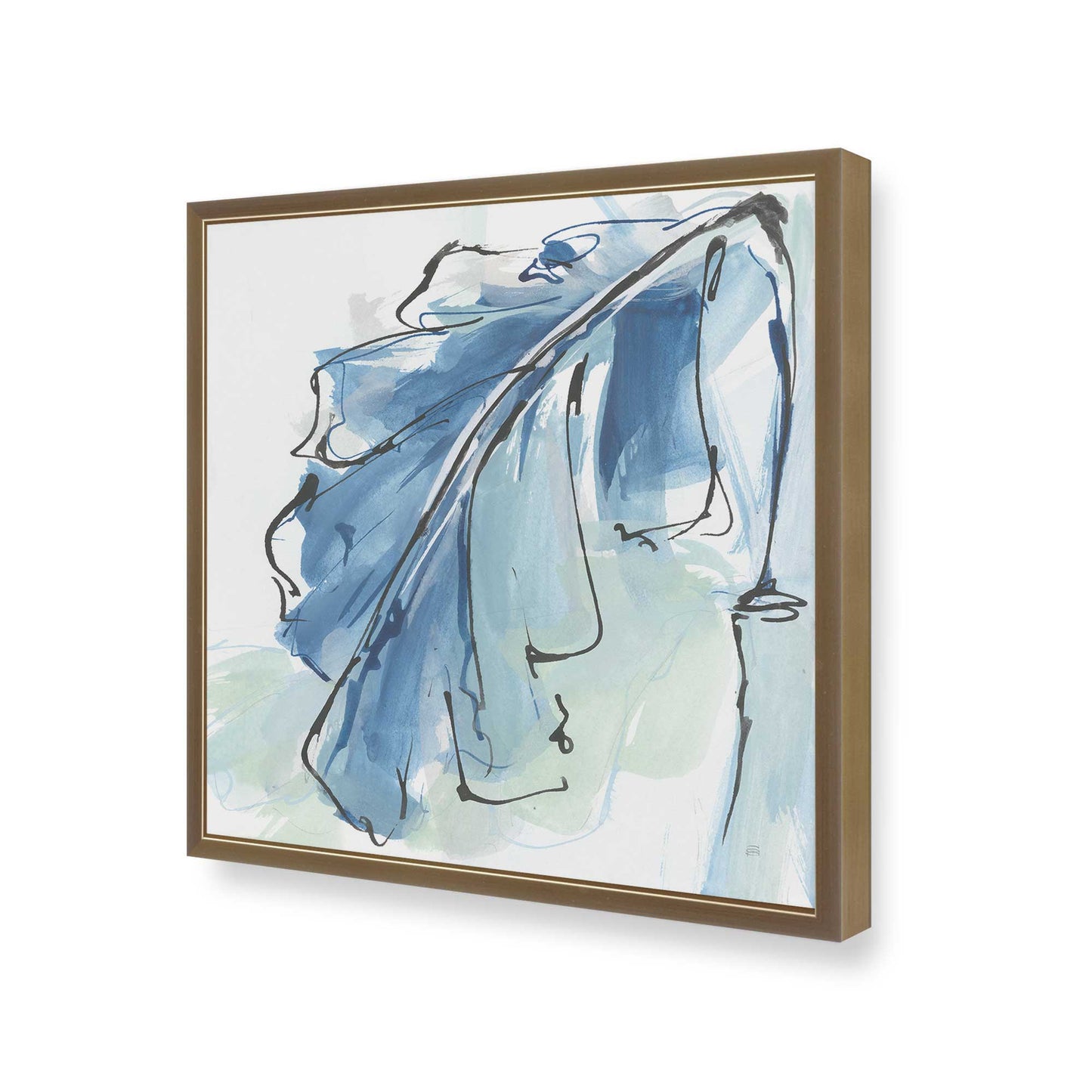 [Color:Brushed Gold], Picture of art in a Brushed Gold frame at an angle