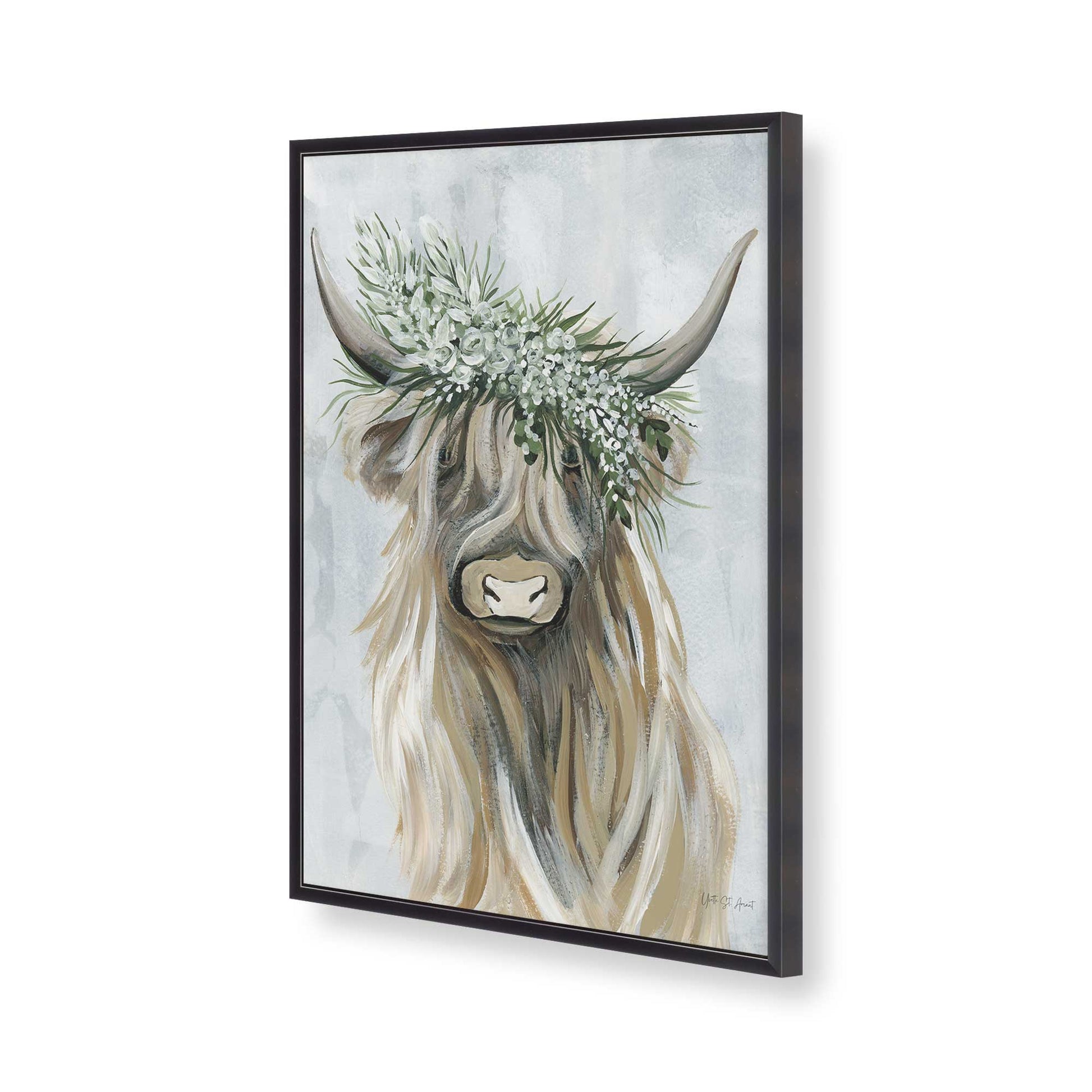 [Color:Weathered Zinc], Picture of art in a Weathered Zinc frame of the corner