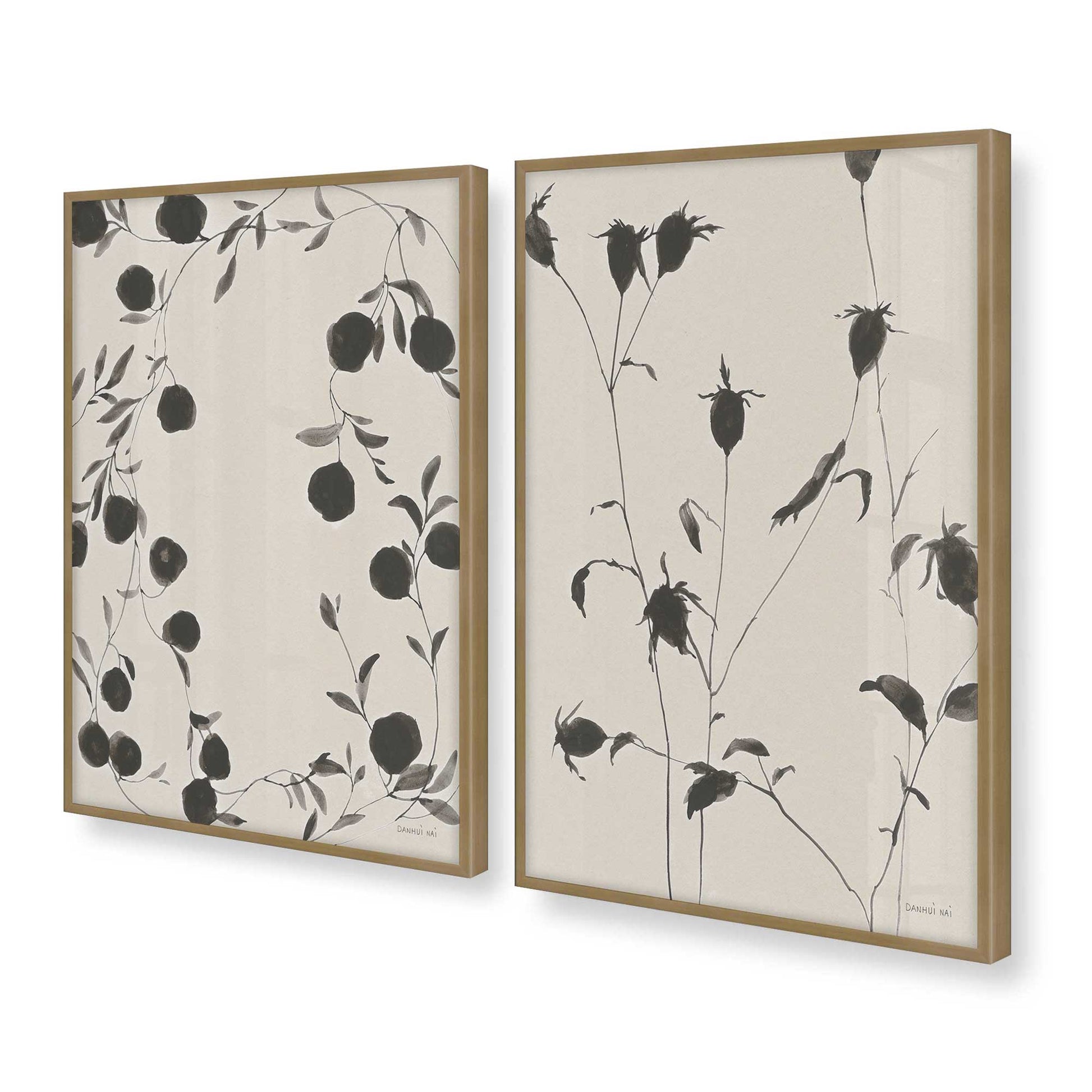 [Color:Brushed Gold], Picture of art in a Brushed Gold frame at an angle