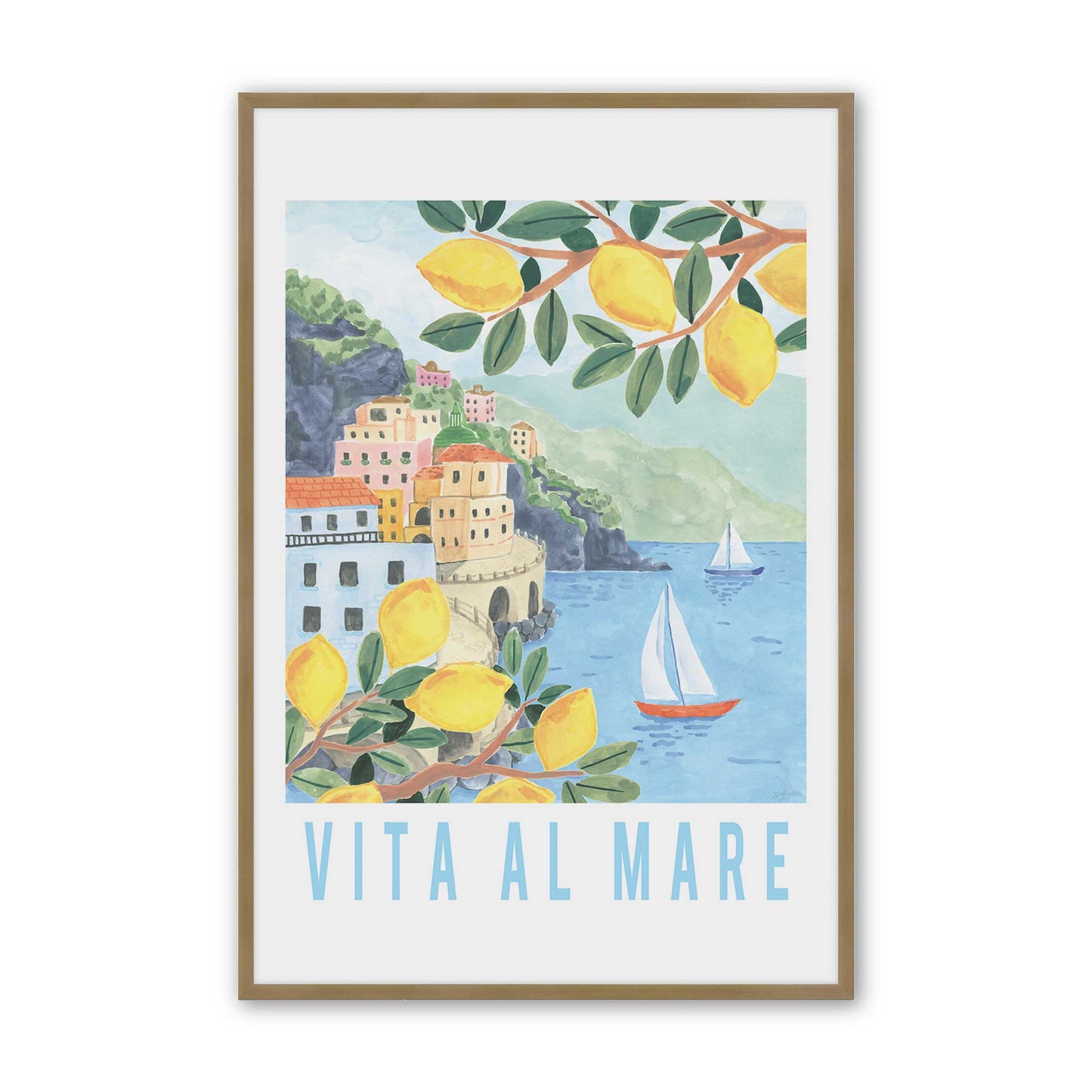 [Color:Brushed Gold], Picture of art in a Brushed Gold frame