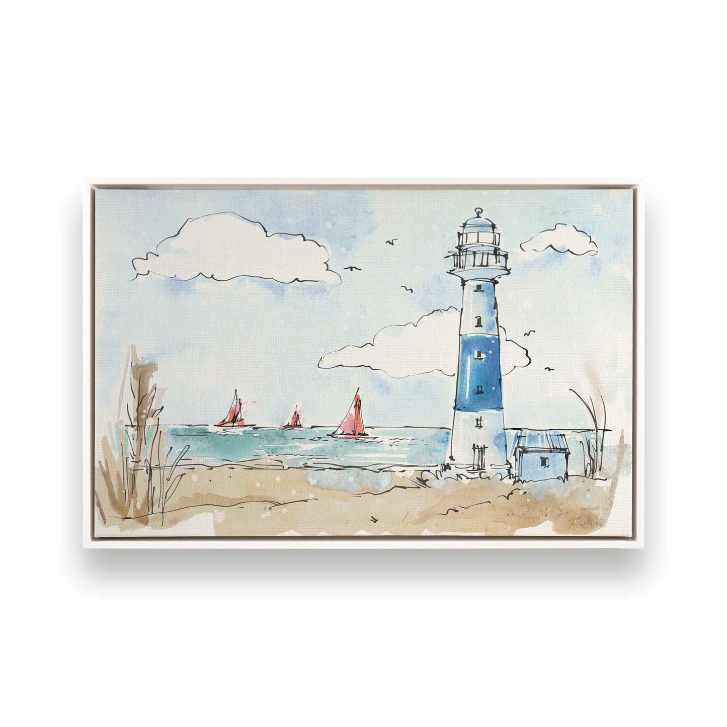 [Color:Opaque White], Picture of art in a White frame