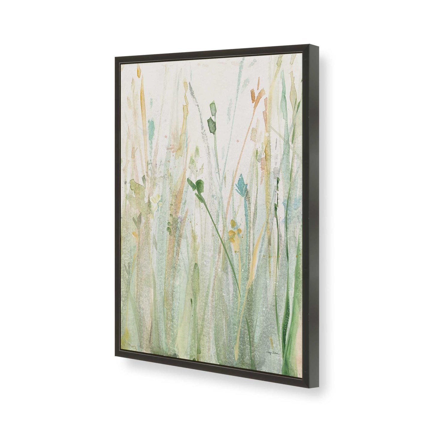 [Color:Satin Black], Picture of art in a Satin Black frame of the corner