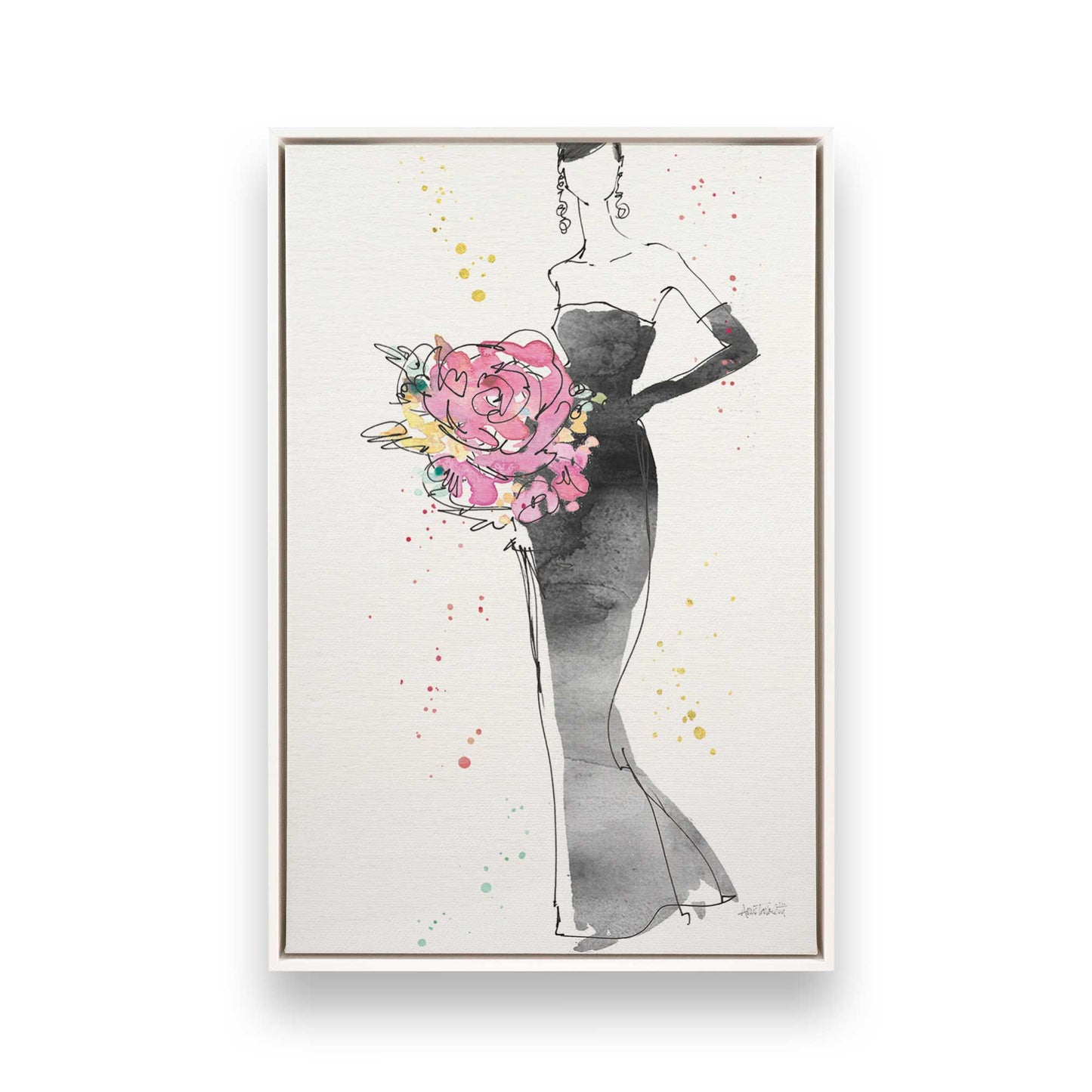 [Color:Opaque White], Picture of art in a White frame