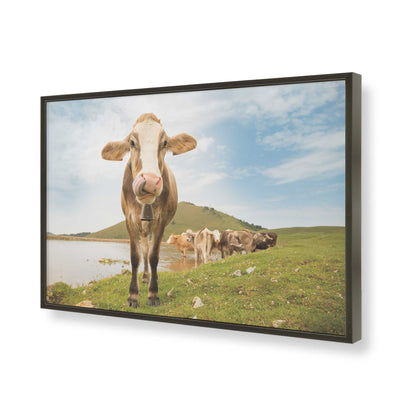 [Color:Satin Black], Picture of art in a Satin Black frame of the corner