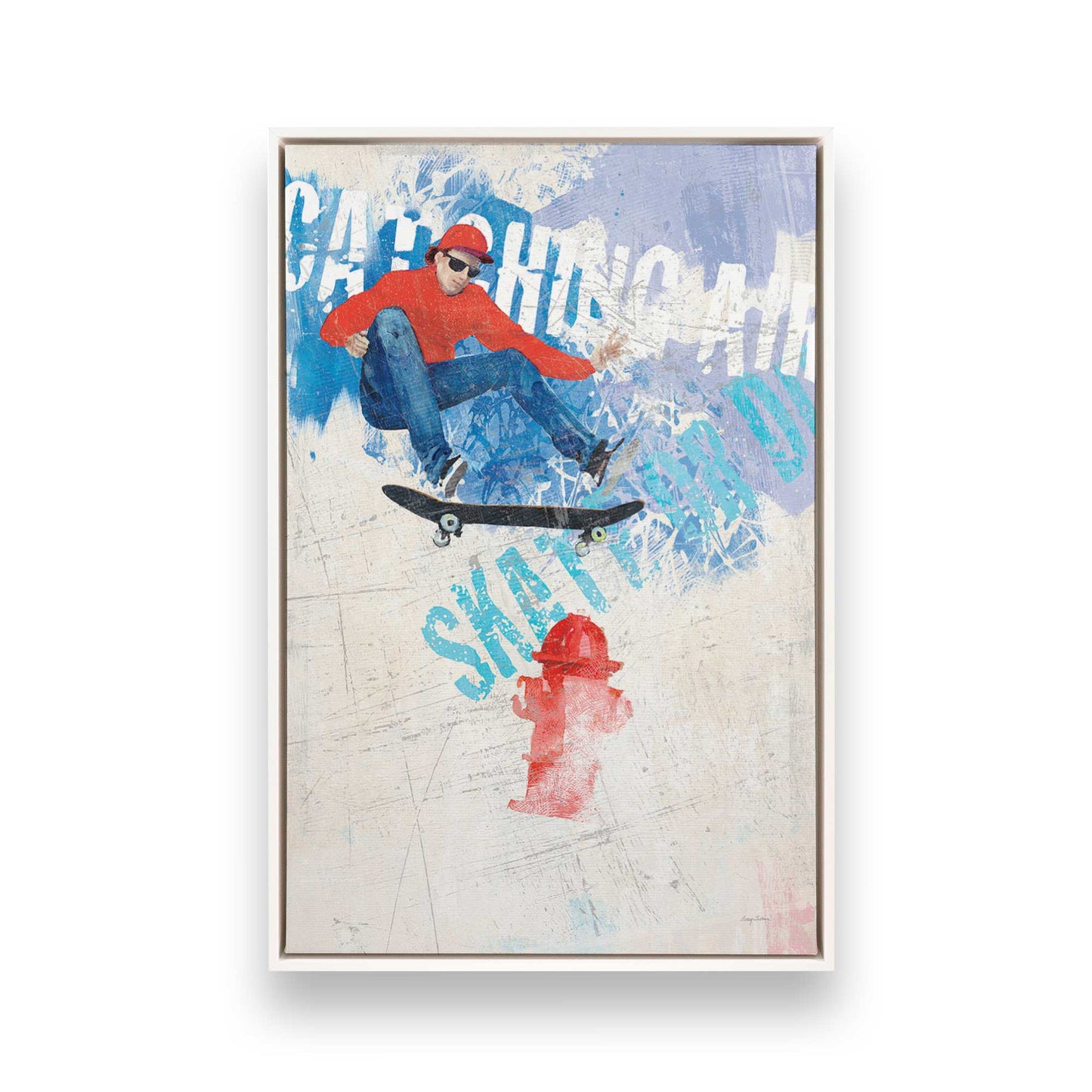 [Color:Opaque White], Picture of art in a White frame