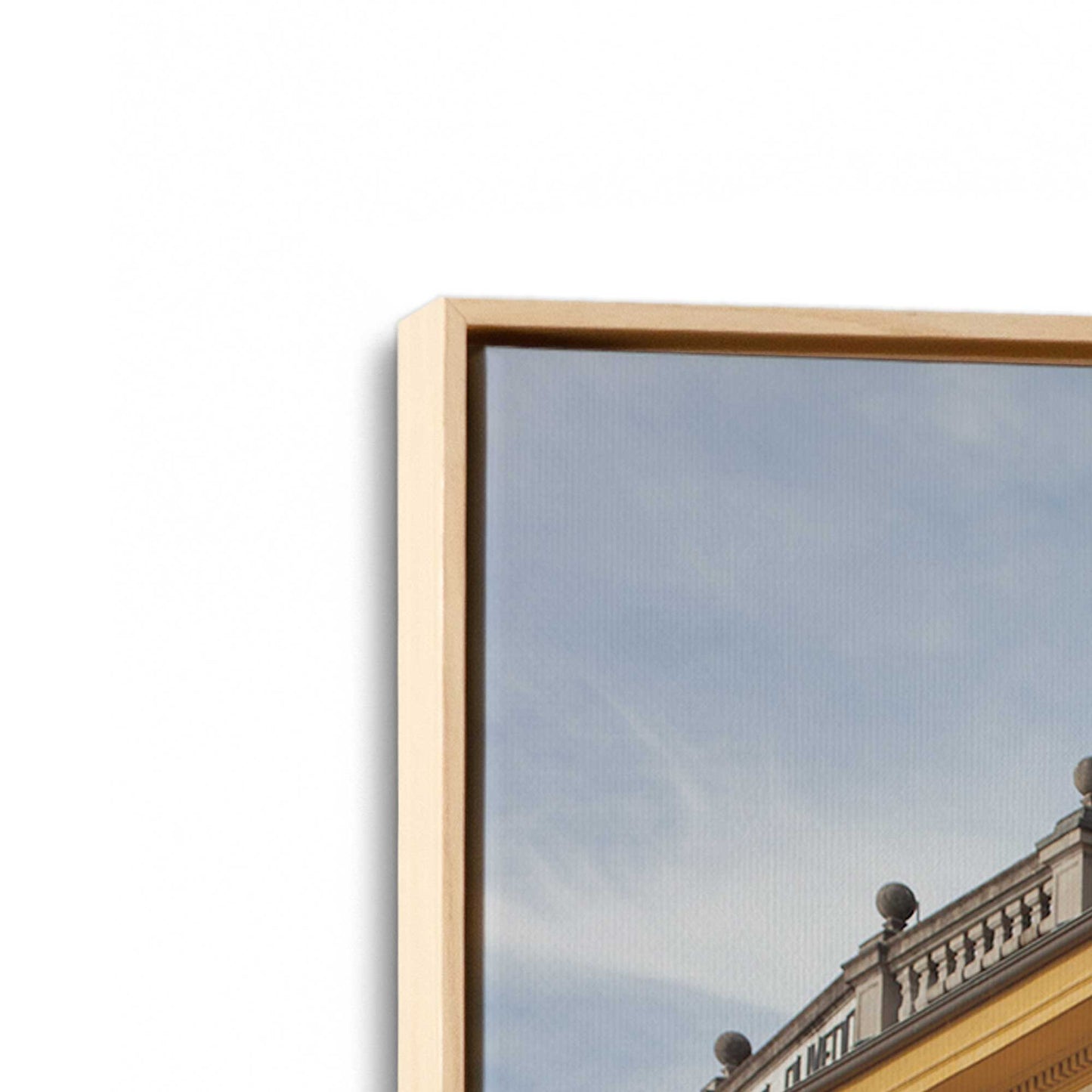 [Color:American Maple], Picture of art in a American Maple frame at an angle