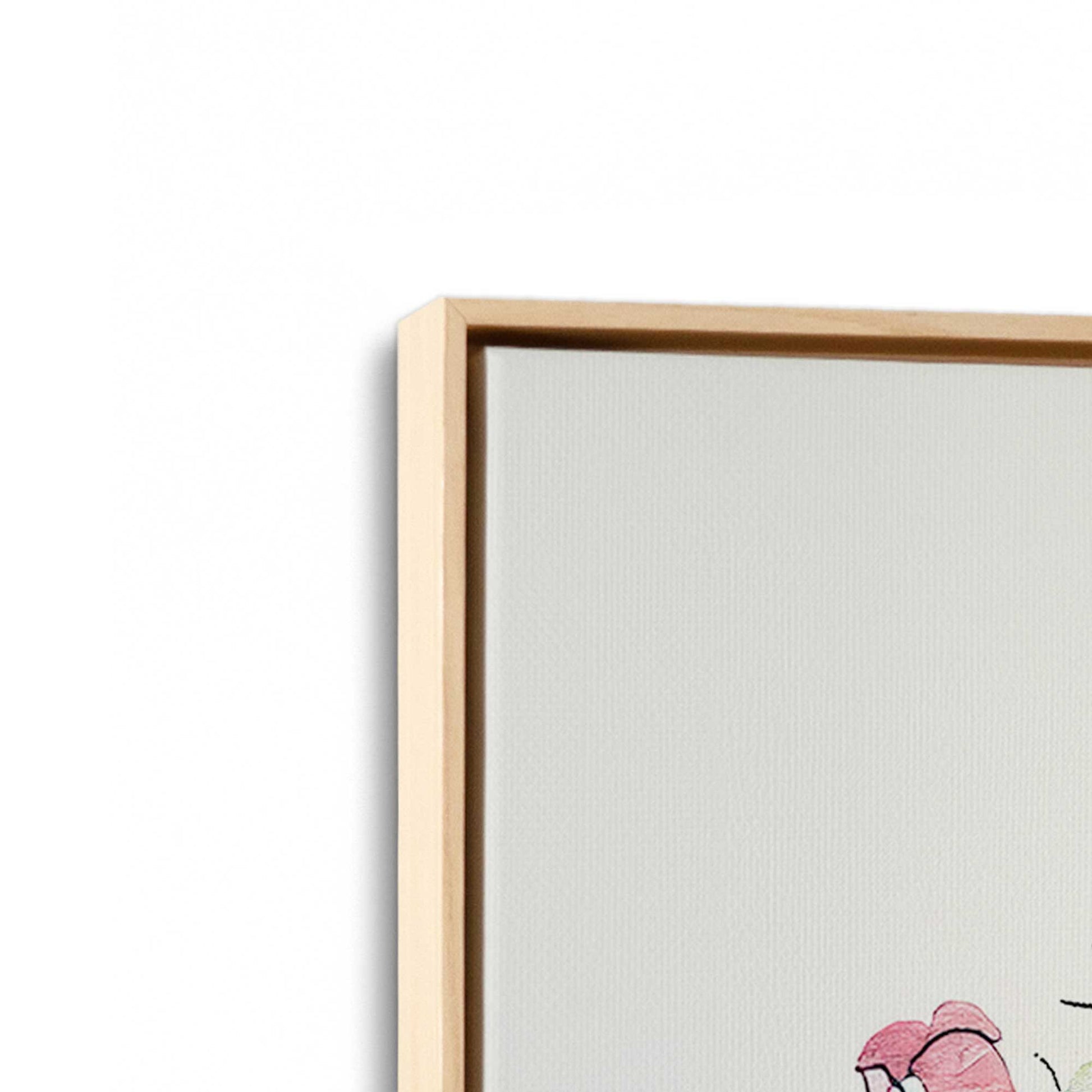 [Color:American Maple], Picture of art in a American Maple frame at an angle