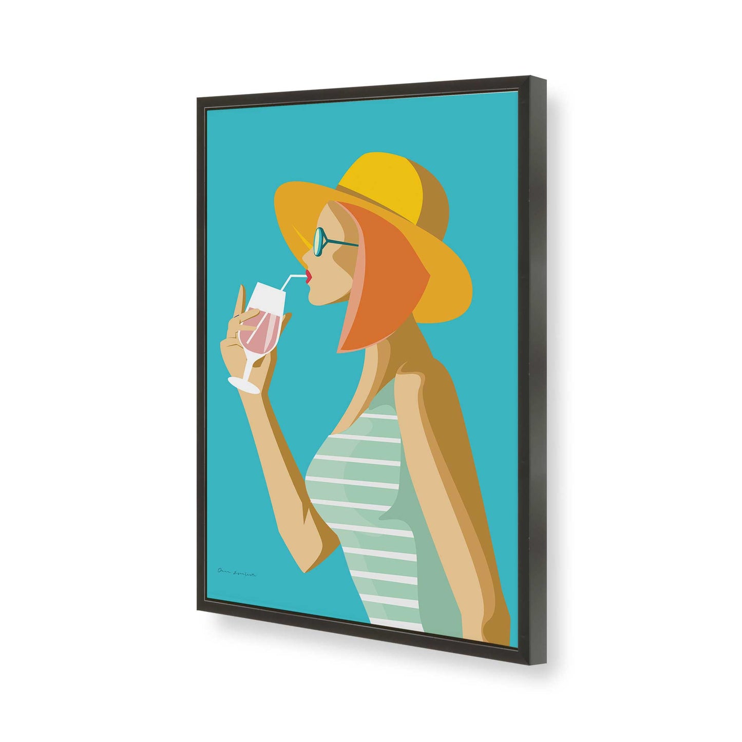 [Color:Satin Black], Picture of art in a Satin Black frame of the corner