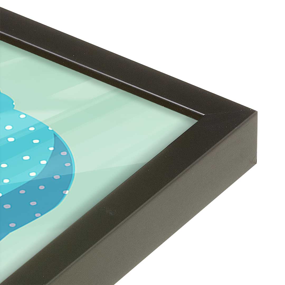 [Color:Satin Black], Picture of art in a Satin Black frame at an angle