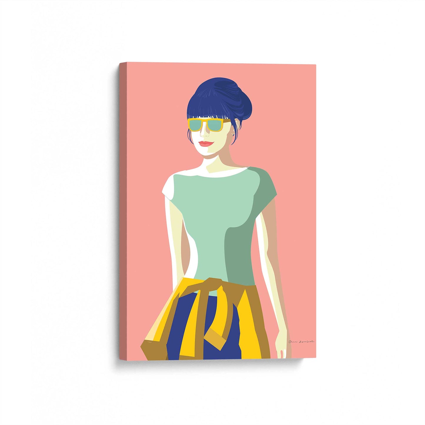 [Color:Stretched Canvas], Picture of art at an angle