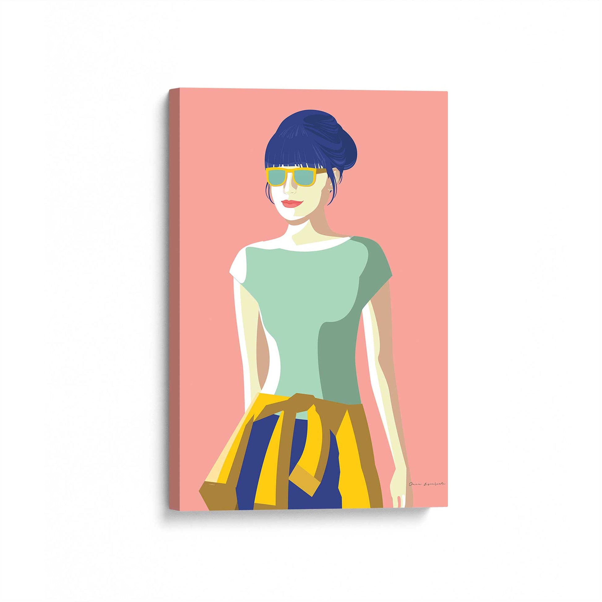 [Color:Stretched Canvas], Picture of art at an angle