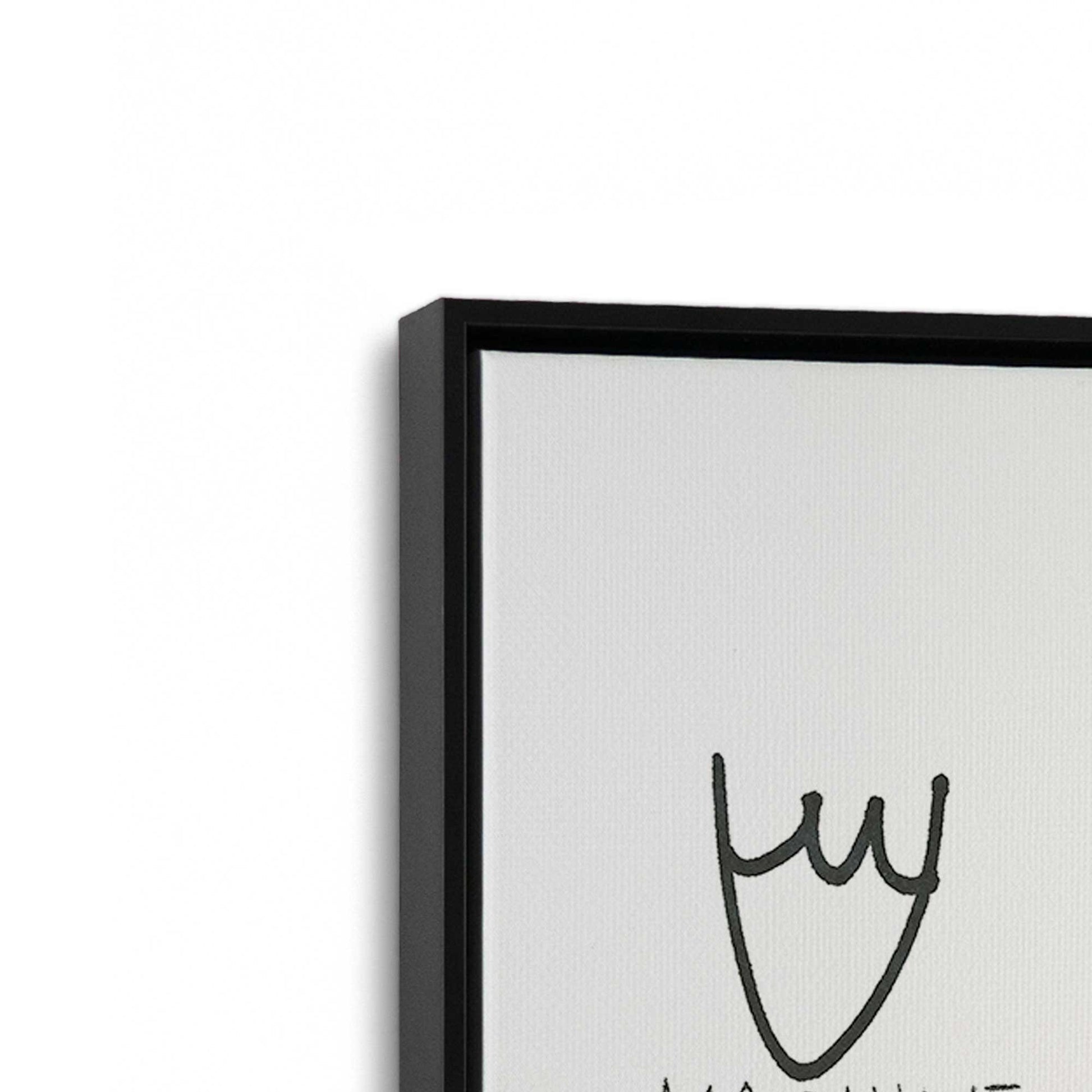 [Color:Satin Black], Picture of art in a Satin Black frame at an angle
