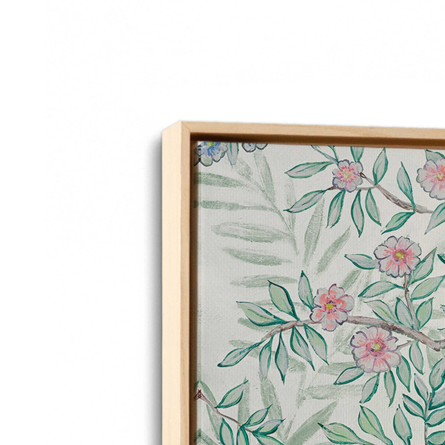 [Color:American Maple], Picture of art in a American Maple frame at an angle