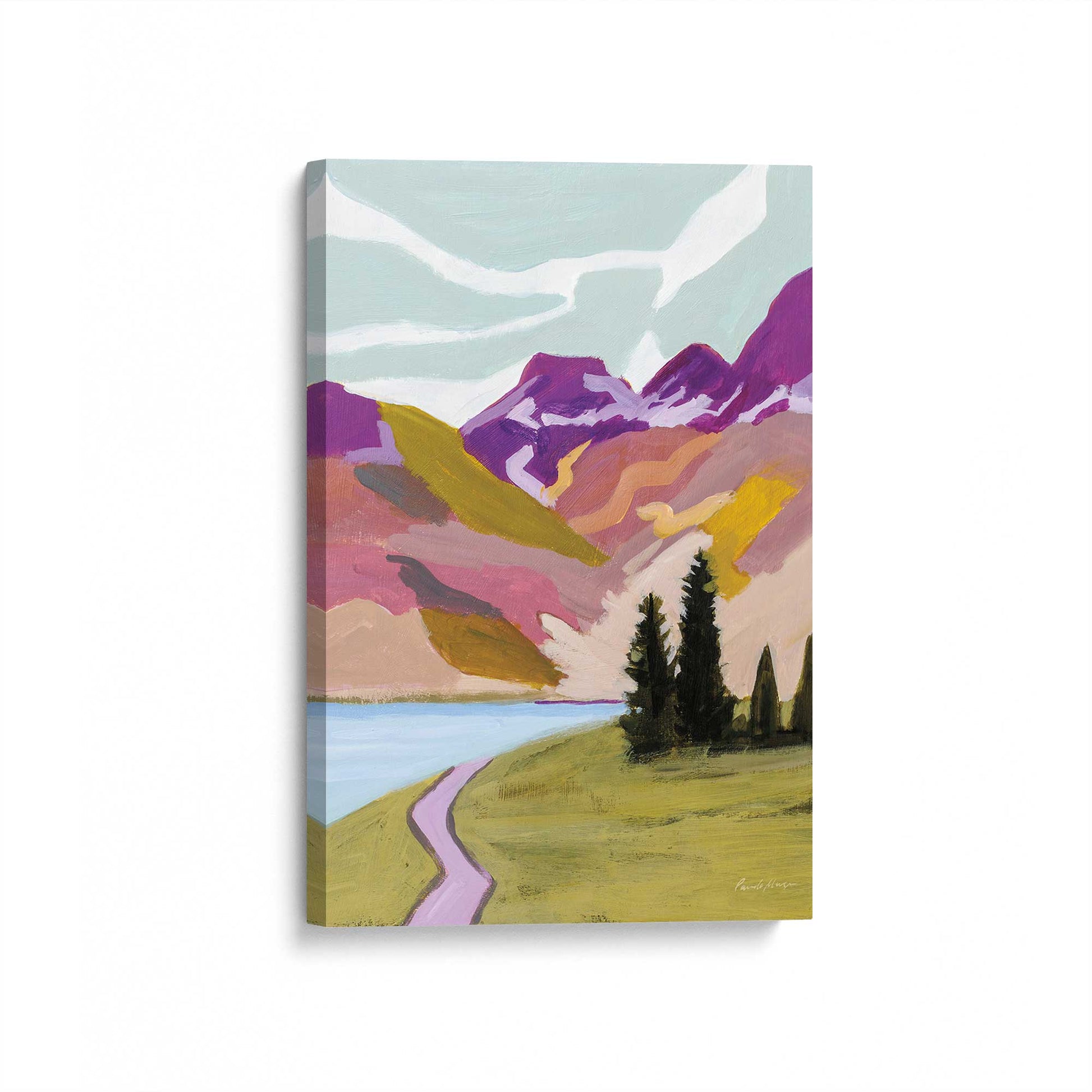[Color:Stretched Canvas], Picture of art at an angle
