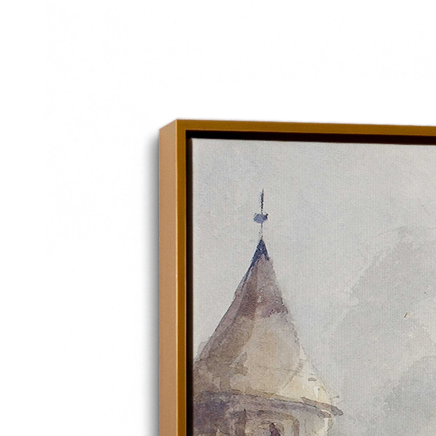 [Color:Polished Gold], Picture of art in a Polished Gold frame at an angle