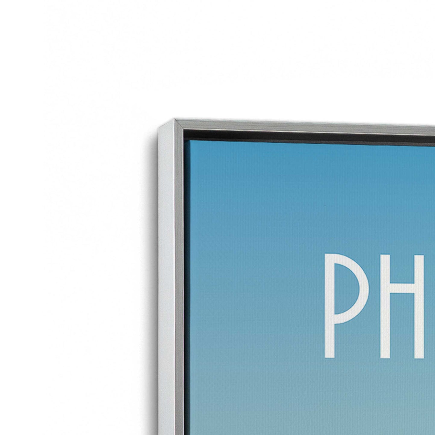 [Color:Polished Chrome], Picture of art in a Polished Chrome frame at an angle
