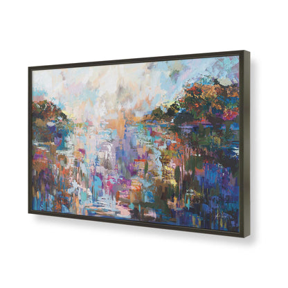 [Color:Satin Black], Picture of art in a Satin Black frame of the corner