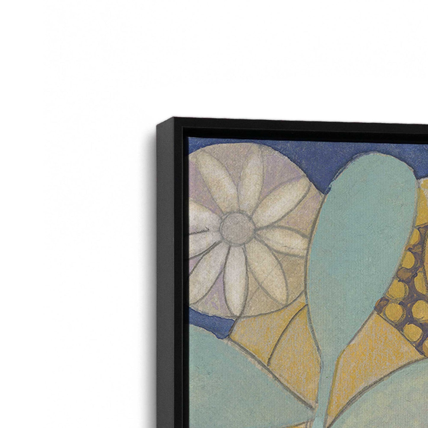 [Color:Satin Black], Picture of art in a Satin Black frame at an angle