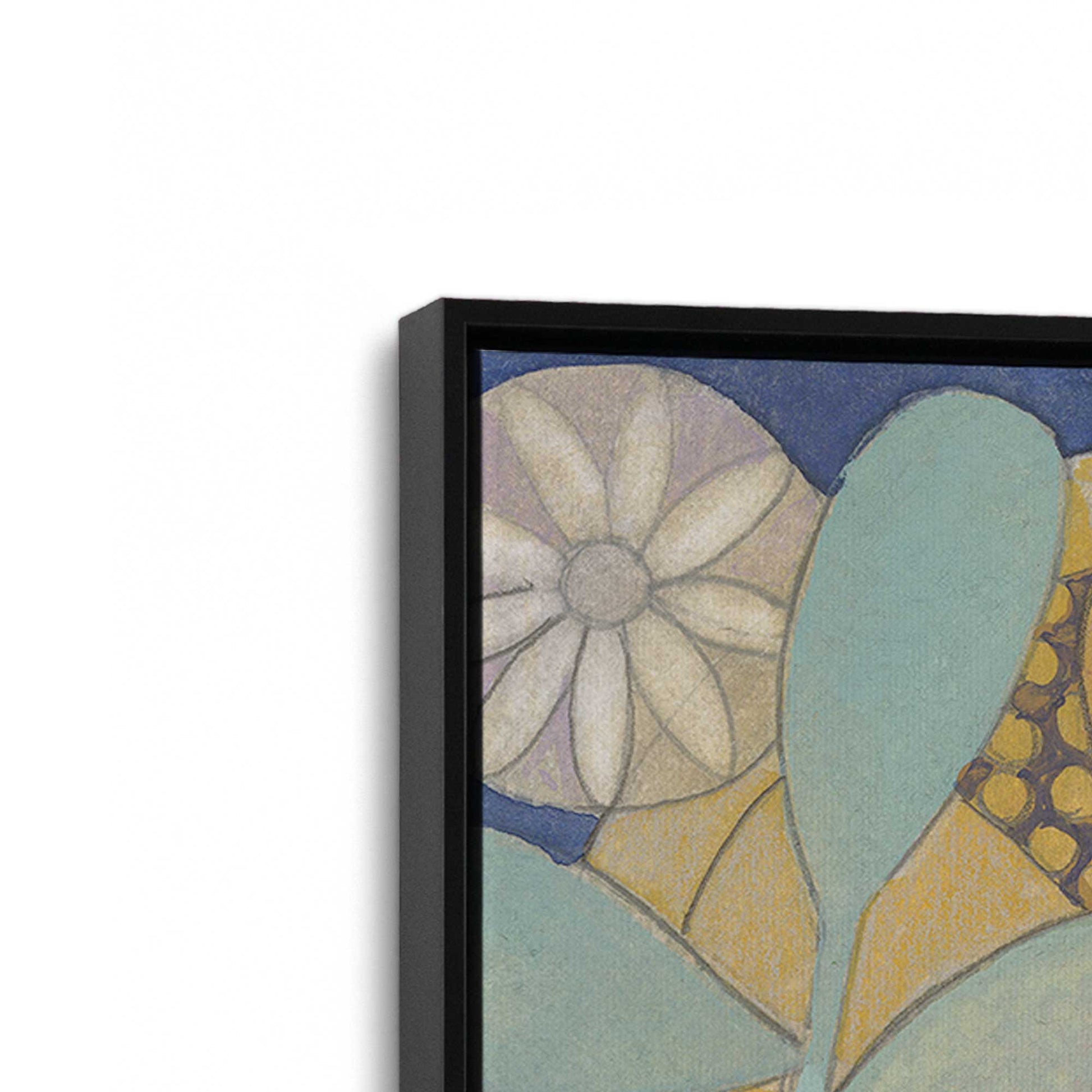 [Color:Satin Black], Picture of art in a Satin Black frame at an angle