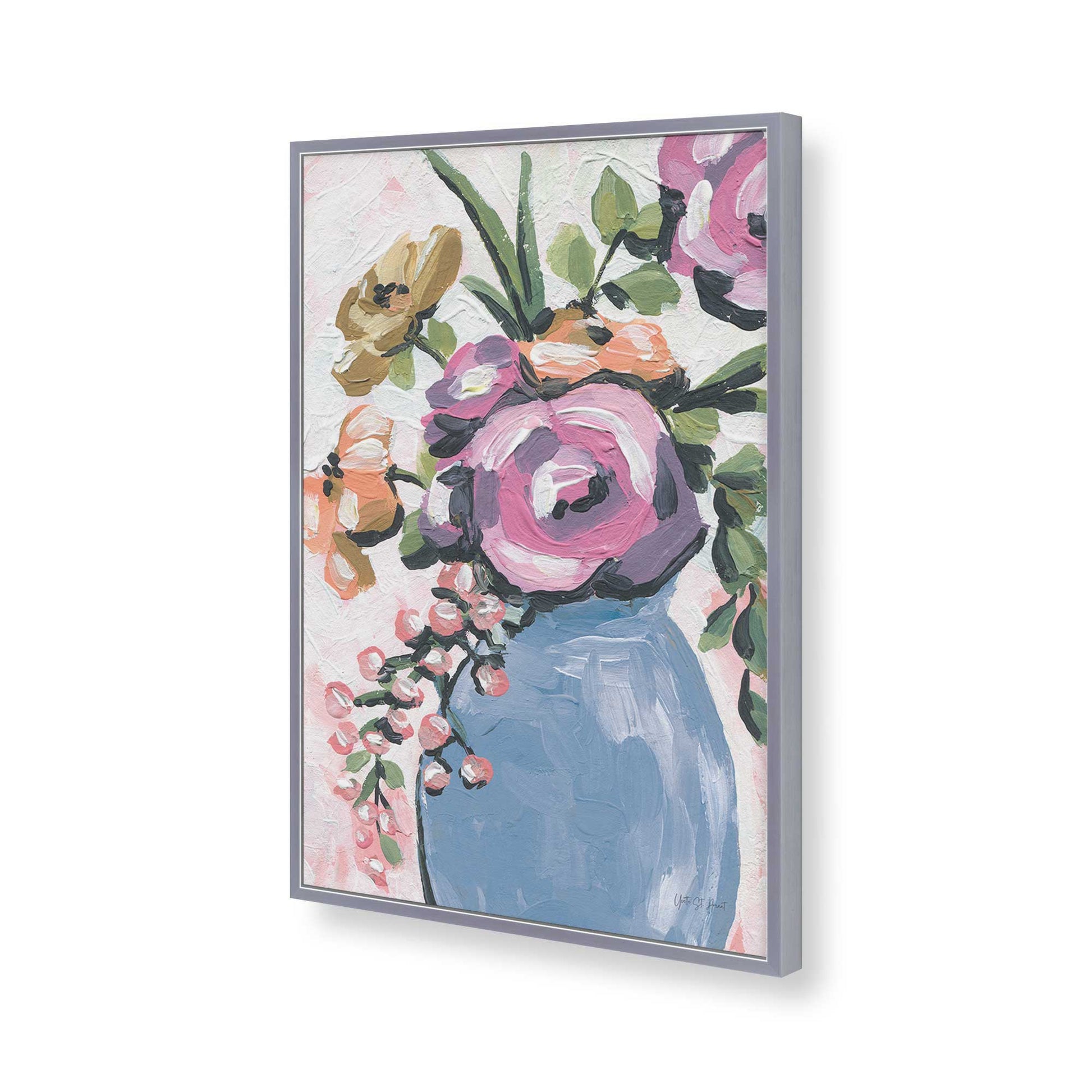 [Color:Polished Chrome], Picture of art in a Polished Chrome frame of the corner
