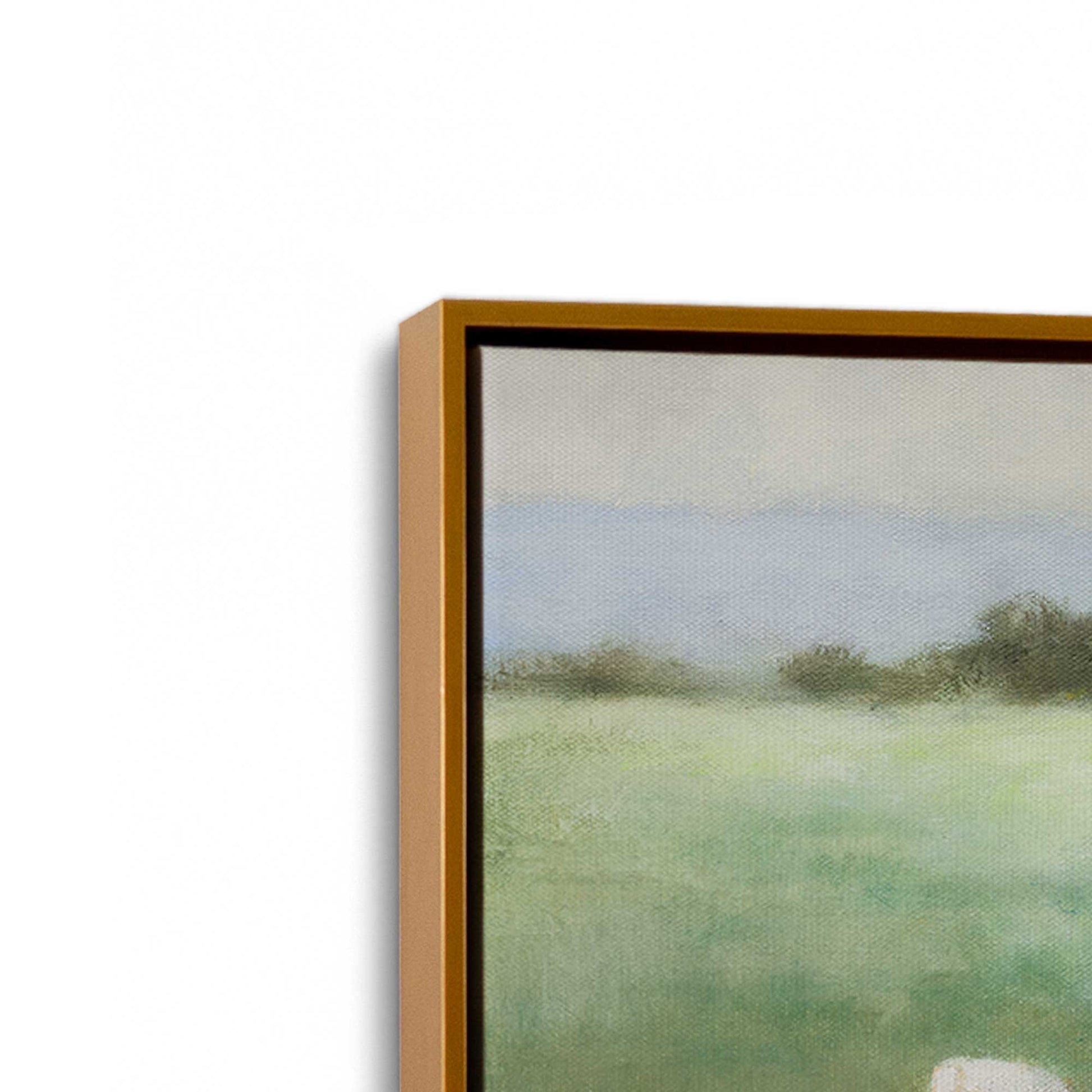 [Color:Polished Gold], Picture of art in a Polished Gold frame at an angle