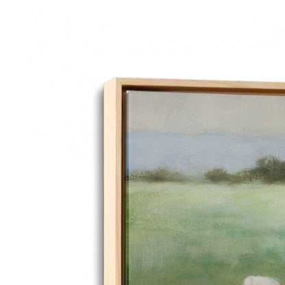 [Color:American Maple], Picture of art in a American Maple frame at an angle