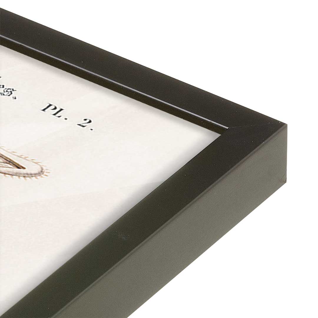 [Color:Satin Black], Picture of art in a Satin Black frame at an angle