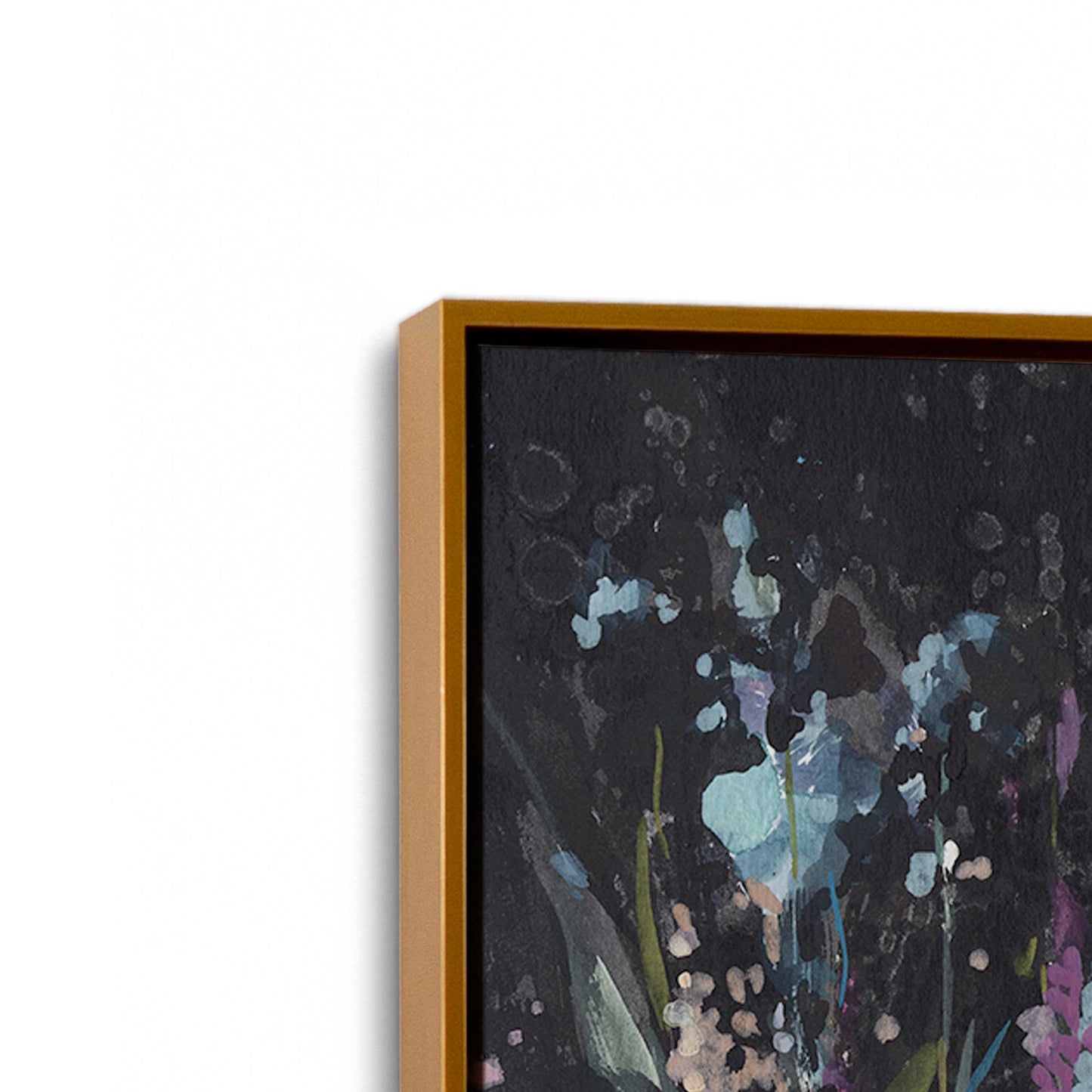 [Color:Polished Gold], Picture of art in a Polished Gold frame at an angle