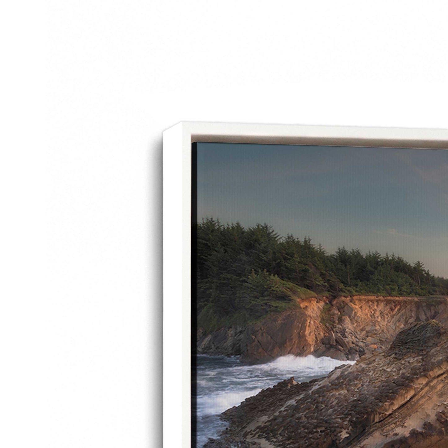 [Color:Opaque White], Picture of art in a White frame at an angle