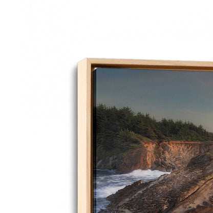 [Color:American Maple], Picture of art in a American Maple frame at an angle