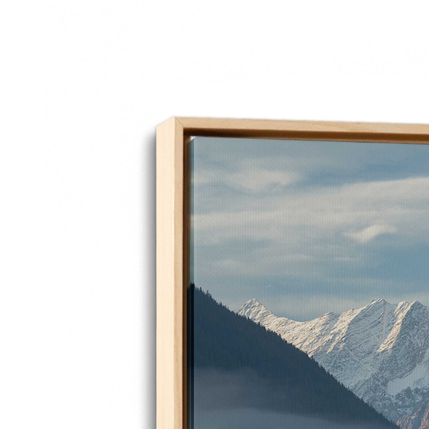 [Color:American Maple], Picture of art in a American Maple frame at an angle