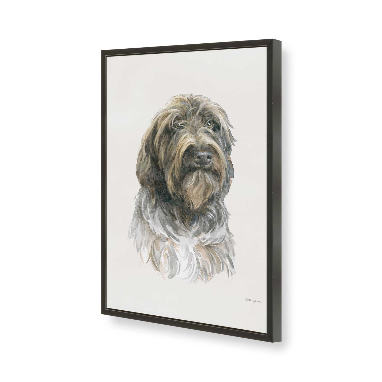 [Color:Satin Black], Picture of art in a Satin Black frame of the corner