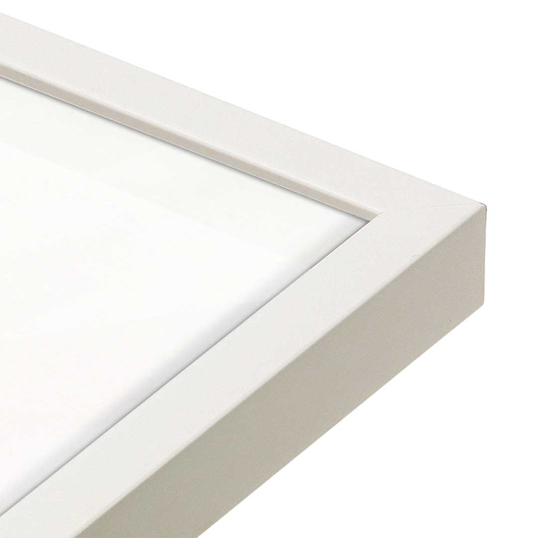 [Color:Opaque White], Picture of art in a Opaque White frame at an angle