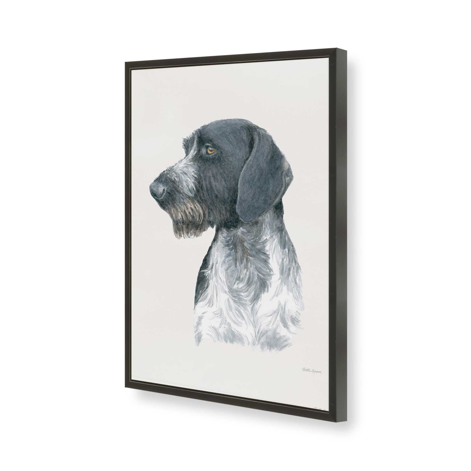 [Color:Satin Black], Picture of art in a Satin Black frame of the corner