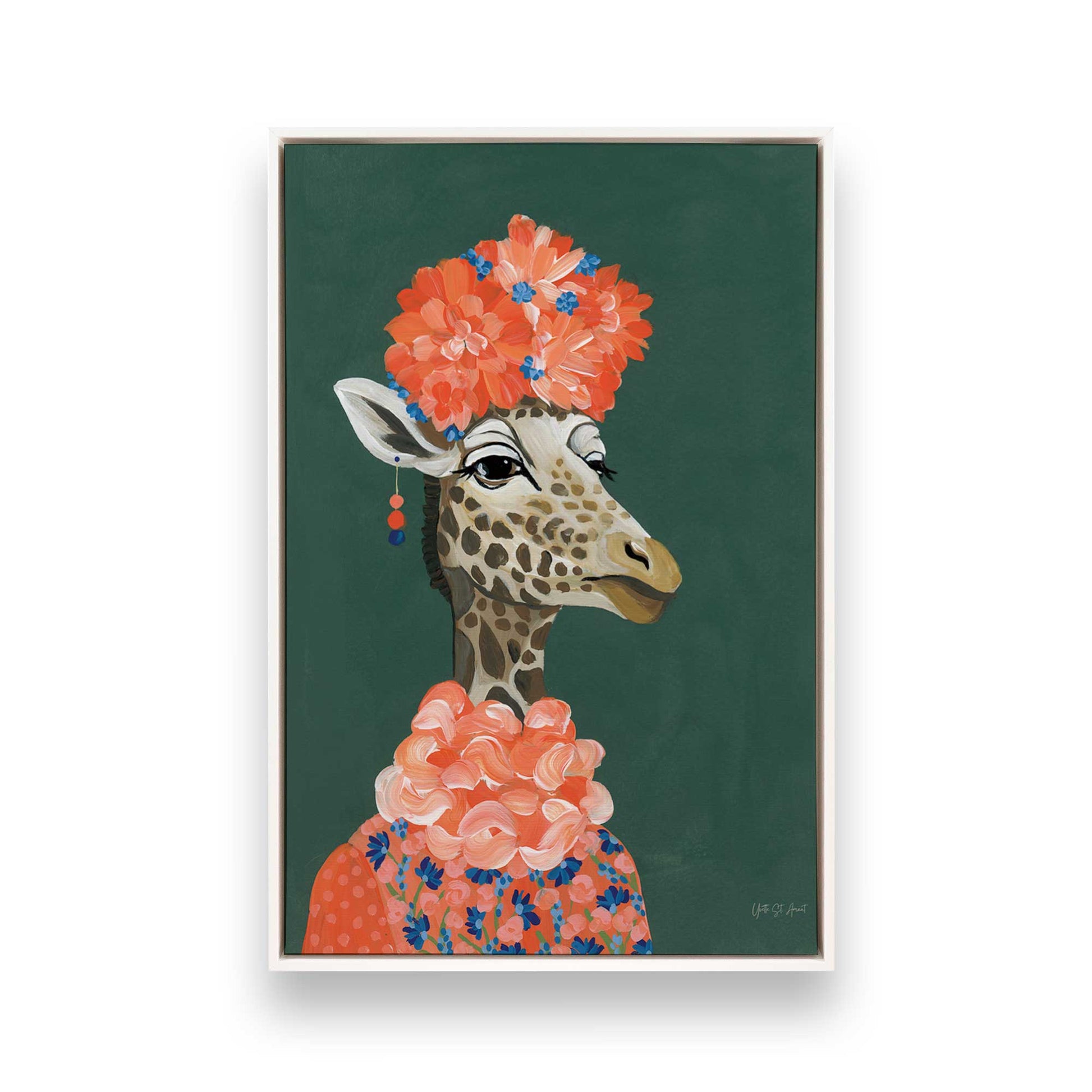 [Color:Opaque White], Picture of art in a White frame