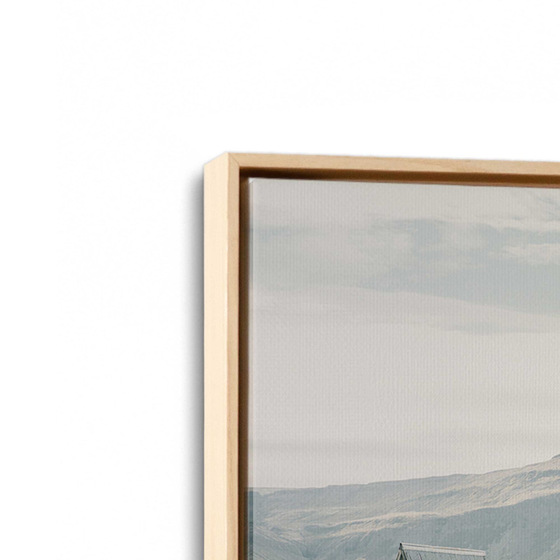 [Color:American Maple], Picture of art in a American Maple frame at an angle