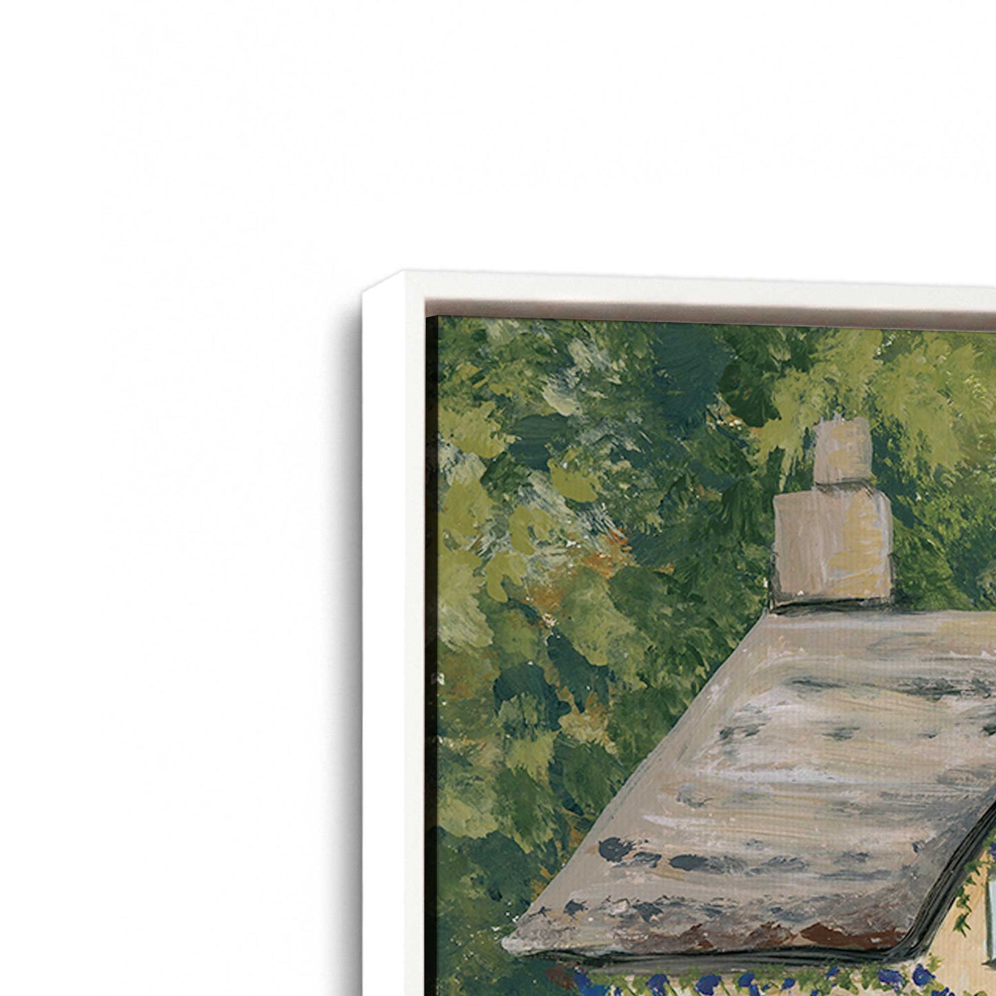 [Color:Opaque White], Picture of art in a White frame at an angle