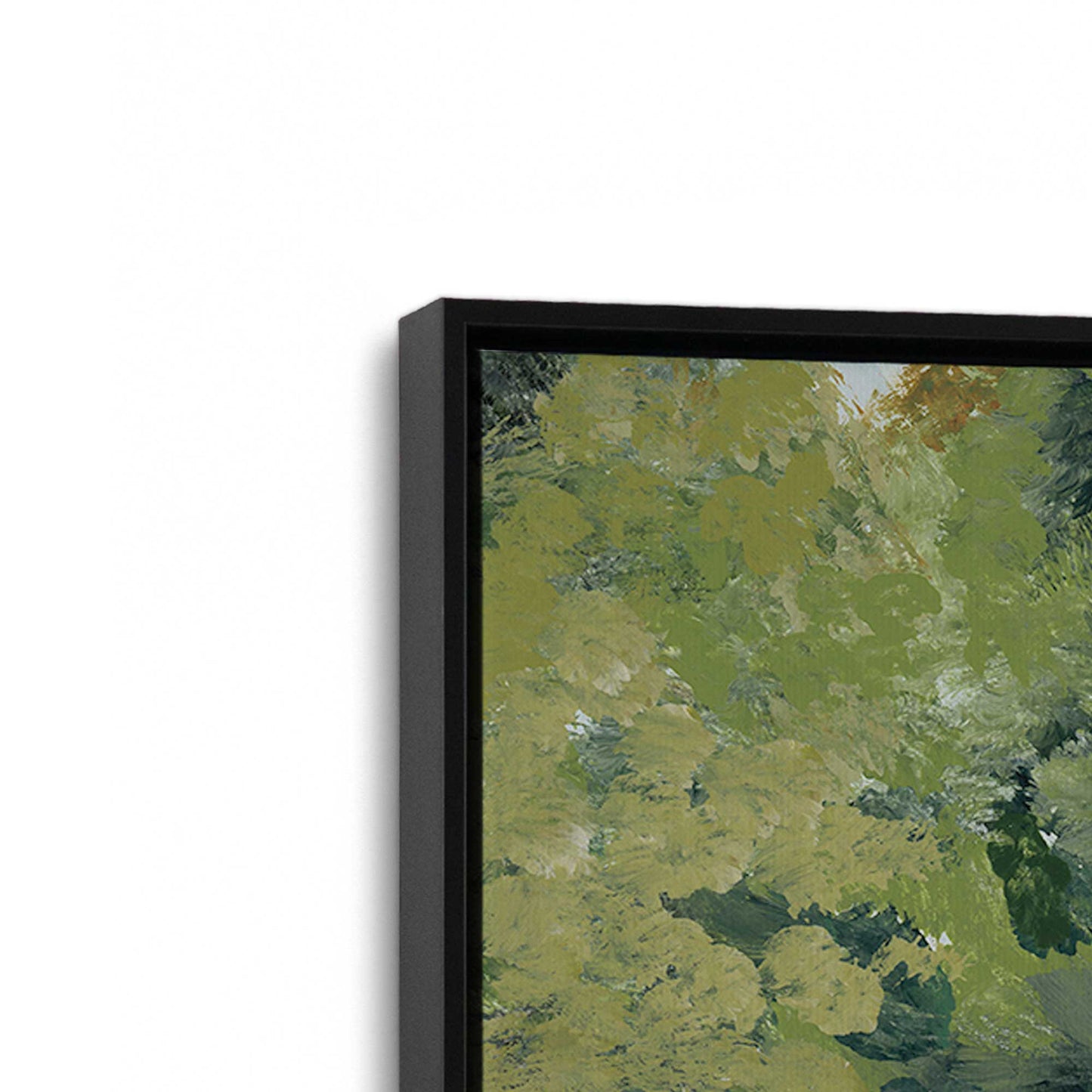 [Color:Satin Black], Picture of art in a Satin Black frame at an angle