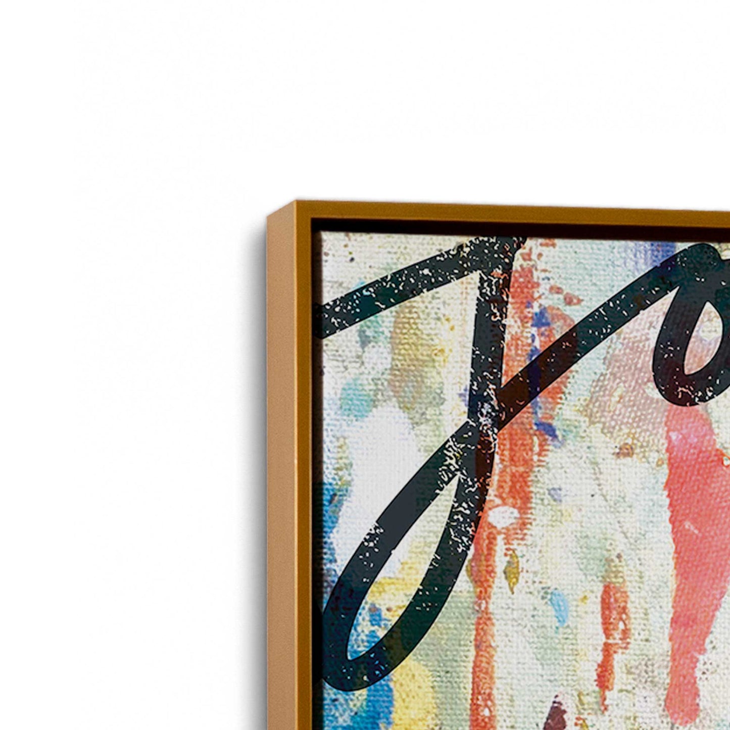 [Color:Polished Gold], Picture of art in a Polished Gold frame at an angle