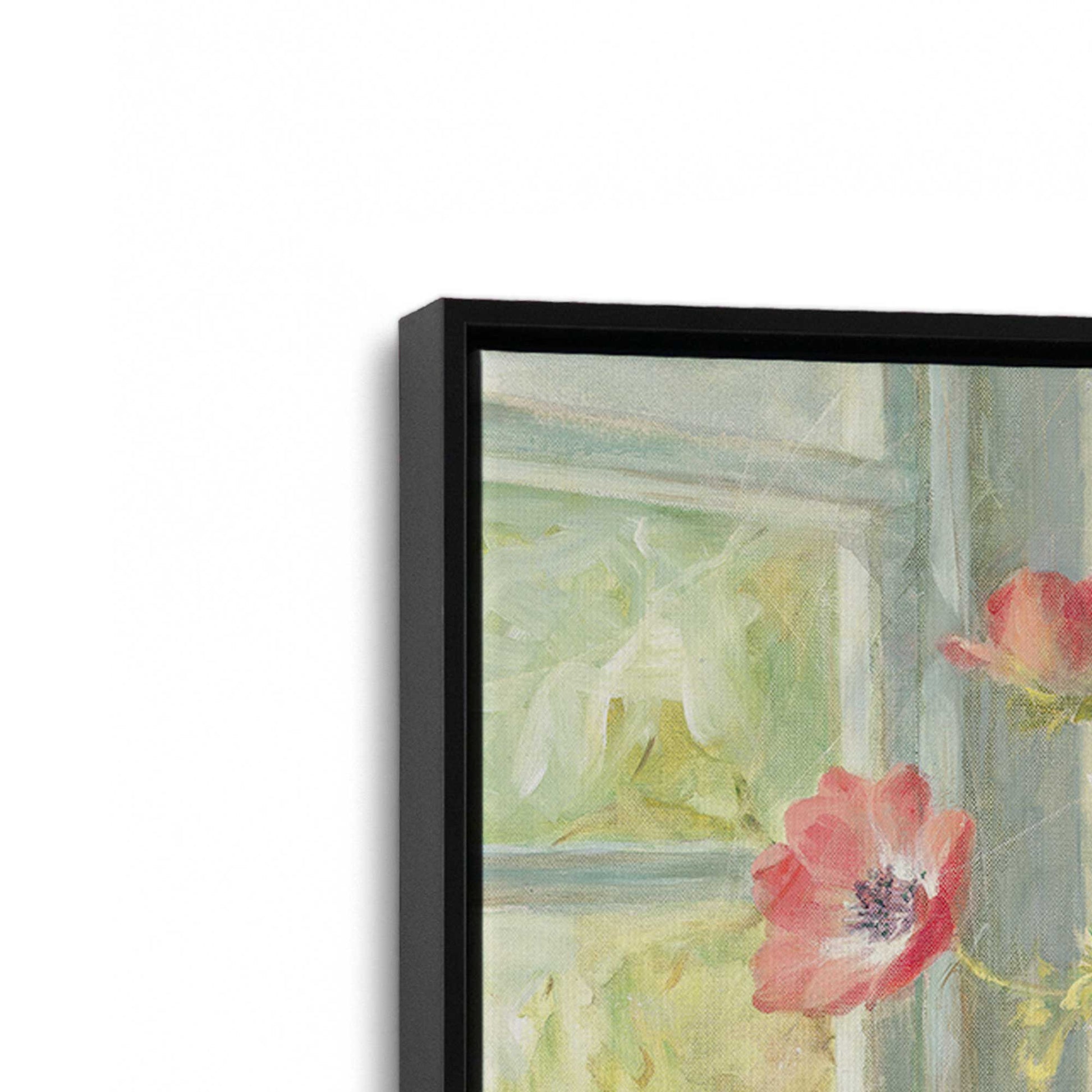[Color:Satin Black], Picture of art in a Satin Black frame at an angle