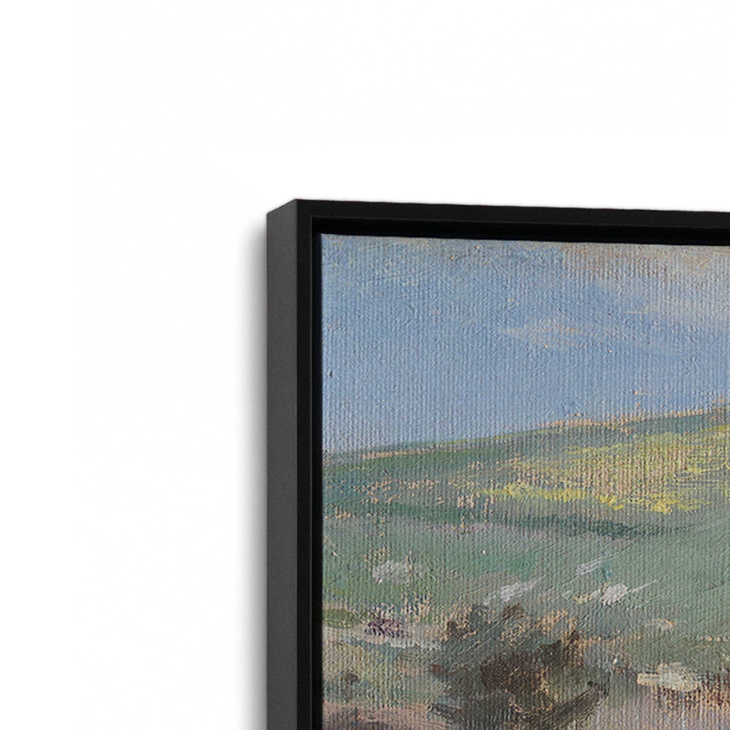 [Color:Satin Black], Picture of art in a Satin Black frame at an angle