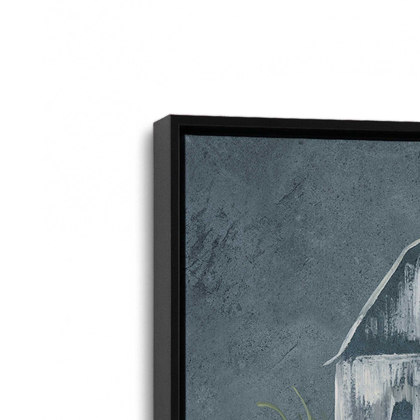 [Color:Satin Black], Picture of art in a Satin Black frame at an angle