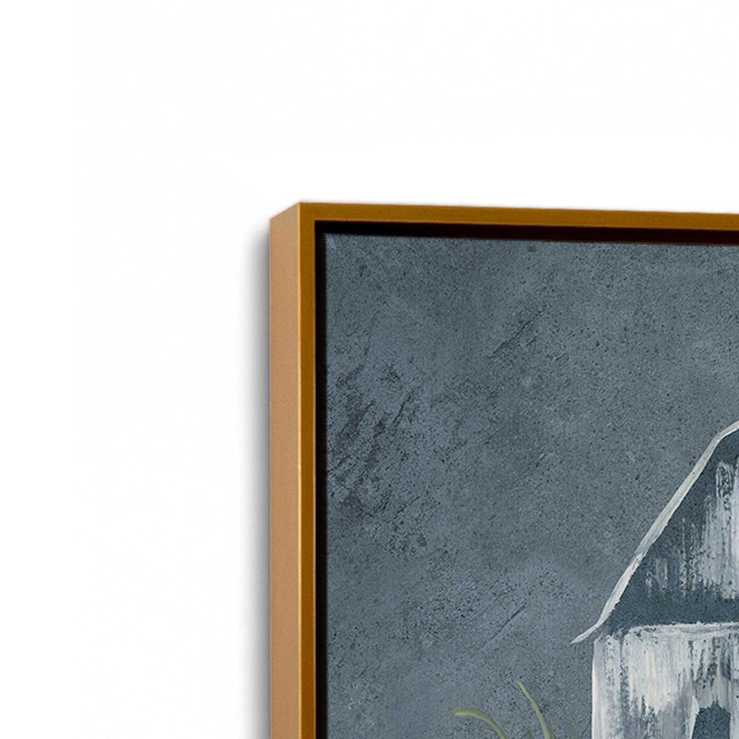 [Color:Polished Gold], Picture of art in a Polished Gold frame at an angle