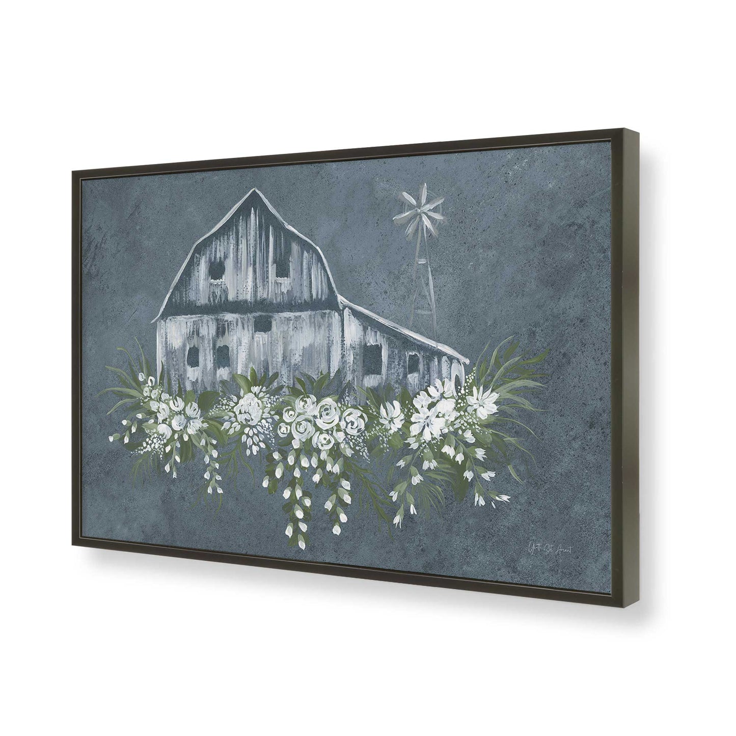 [Color:Satin Black], Picture of art in a Satin Black frame of the corner
