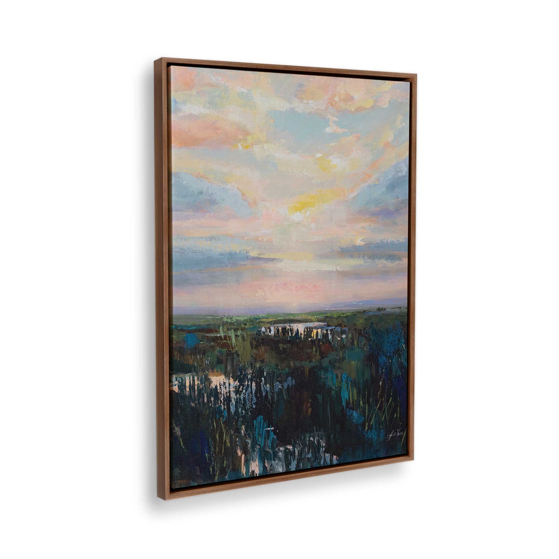 [Color:Walnut], Picture of the corner of the art