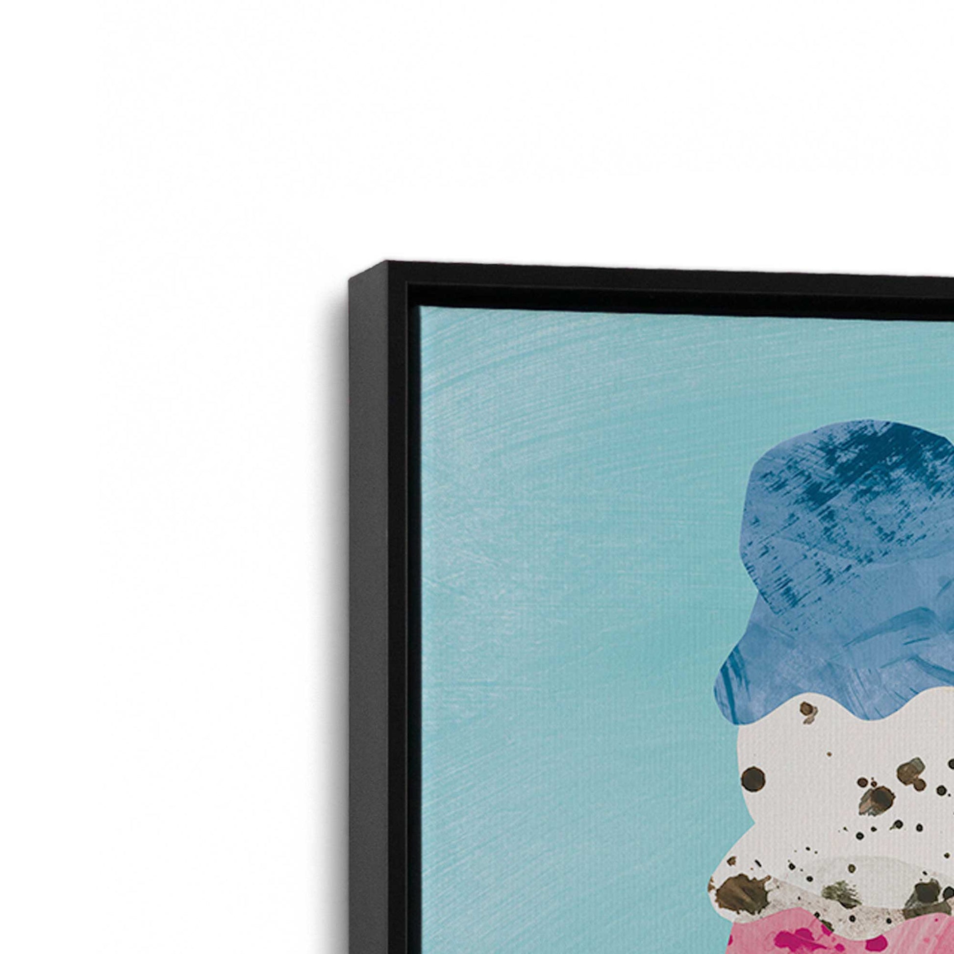 [Color:Satin Black], Picture of art in a Satin Black frame at an angle